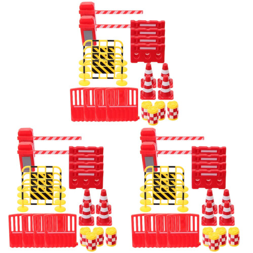 3Ensembles Barricades Miniatures Multicolores Jeu Panneaux