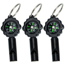 15Pièces Sifflets Puissants Noir Avec Boussole Et Lanière Camping