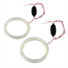 (As show, One size) 1pair Auto Halo Rings Angel Eye COB Chips Headlight DRL LED Compatible with Motorcycles and Cars 60mm
