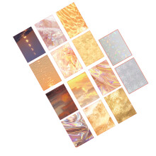 14 Stück holographische Foliensticker für Scrapbooking und Wasserflaschen – Gelb