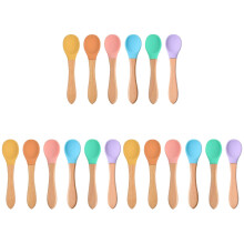 18Pièces Cuillères Bébé Silicone Résistantes Pour Soupe Repas