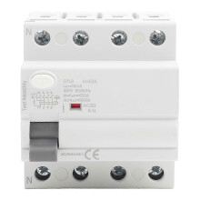 (As show, One size) 4P 400VAC RCCB Residual Current Circuit Breaker Electric Leakage Protector (63A)