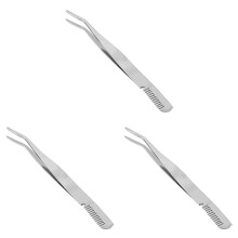 3Pièces Pince À Sourcils Et Cils Antidérapante Acier Inoxydable Argent
