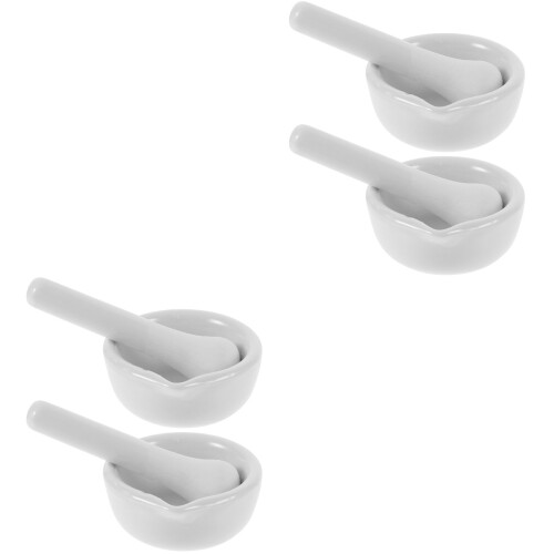 4Ensembles Mortier En Blanche Durable Pour Broyage Médical
