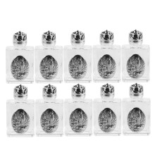 10Pcs Alloy Embossed Holy Water Bottles Multi-Color Glass Travel Decor
