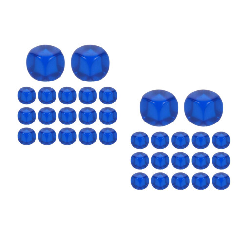 80Pcs Durable Blue Translucent Set with Blank Sides for Parties
