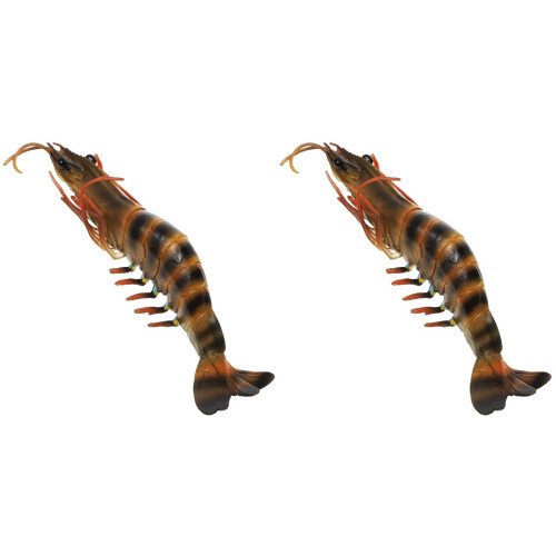 2Pcs Plastic Shrimp Toy Realistic Kids Plaything Decor