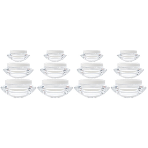 12Pièces Flacons Crème Transparent Compact Usage Voyage Et Stockage 2