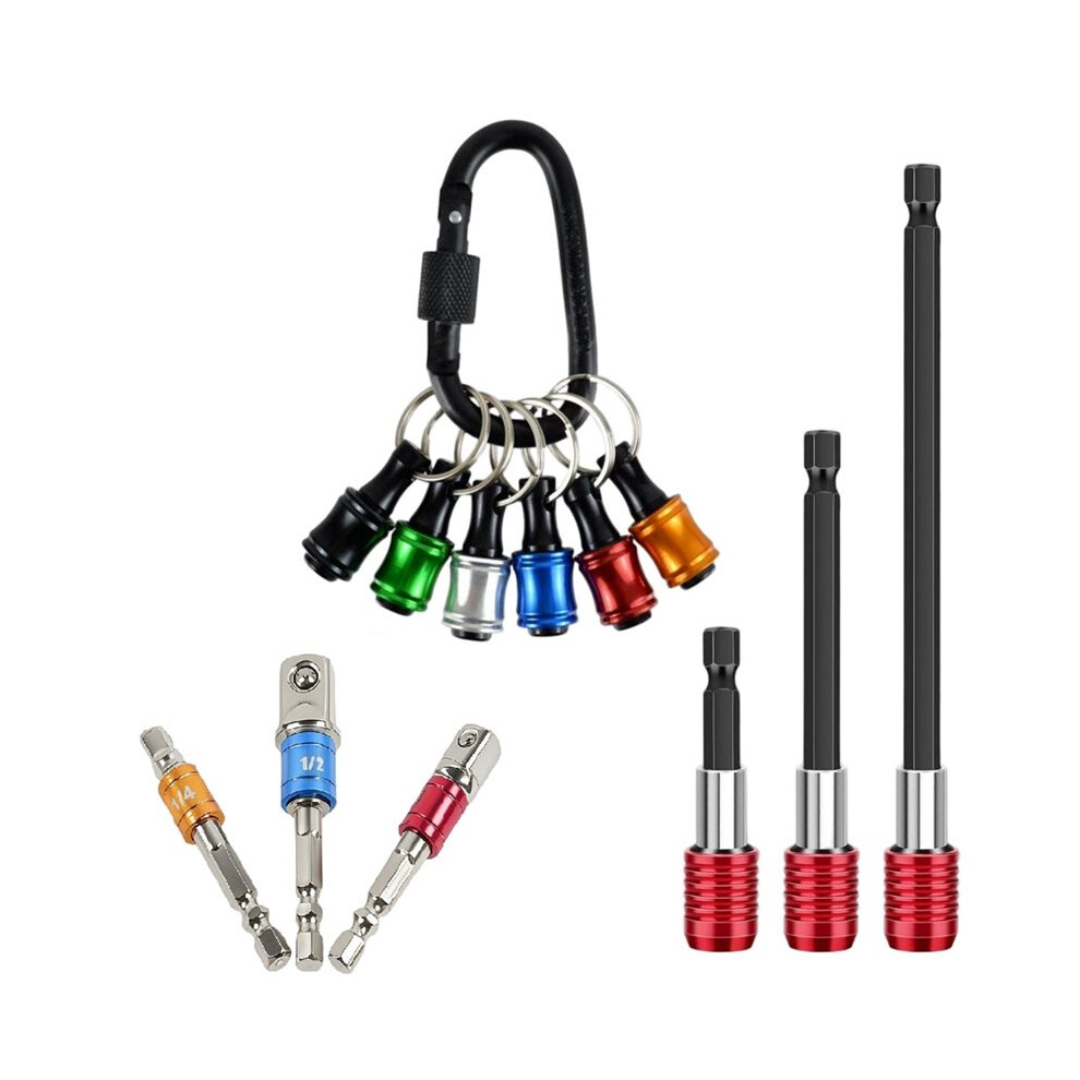 Photos - Nail / Screw / Fastener Jojomino 1/4 Inch Hex Shank Bit Holder Cool Gadget Set, Screwdriver Bits Holder Keychain, 3 PCS Impact Grade Socket Adapter