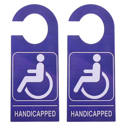 2Pièces Plaque Handicap PVC Pour , Installation Simple