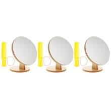 3Pcs Wooden Rotating Makeup Mirror for Bedroom and Bathroom