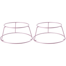 2Pièces Grille Gâteau Rond Acier Rose Ventilé Robuste