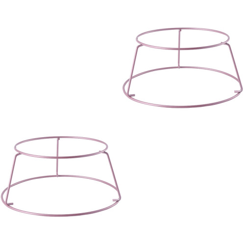 2Pièces Grille Gâteau Rond Acier Rose Ventilé Robuste 2