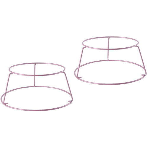 2Pièces Grille Gâteau Rond Acier Rose Ventilé Robuste 2