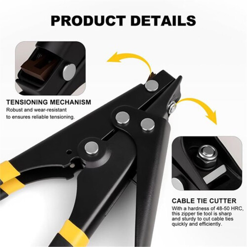 Cable Tie Tool for Fastening and Cutting, Adjustable Tension Control Zip Tie Tool Quick Tensioner 2