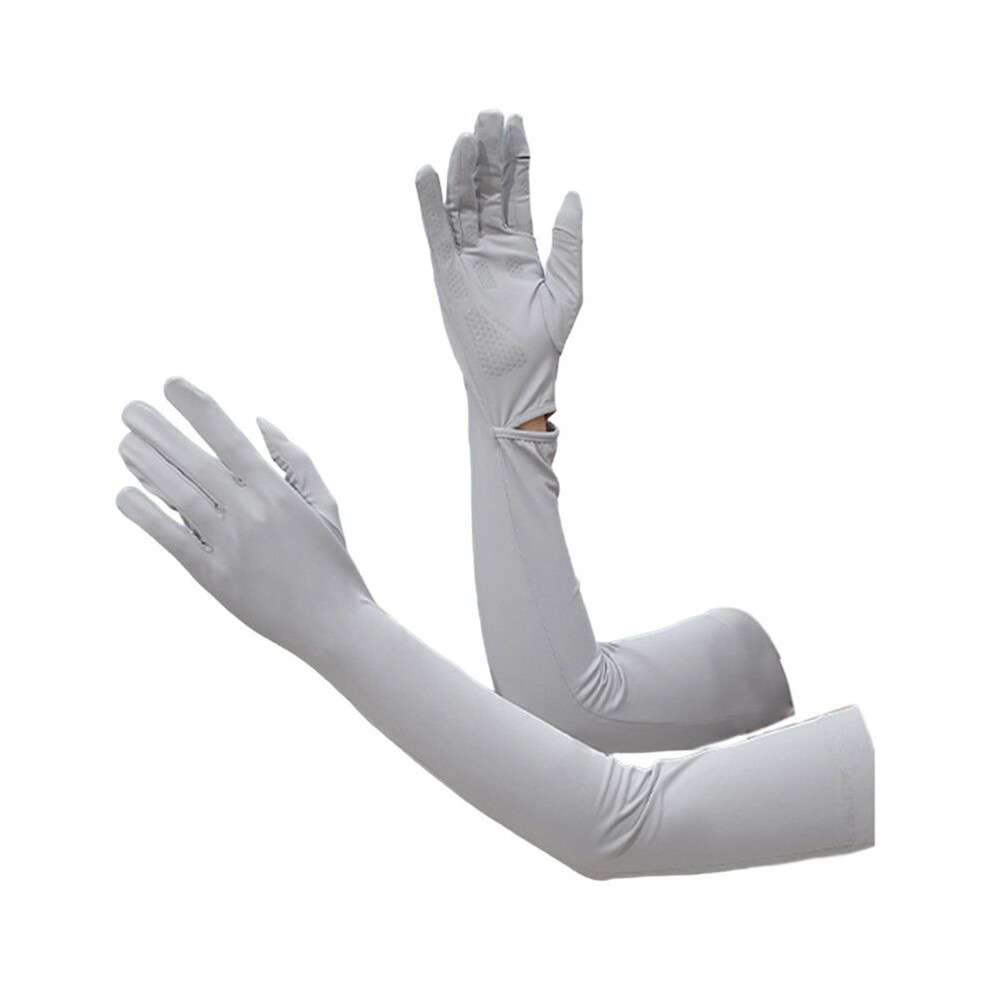 Women Uv Long Sun Protection Gloves Touchscreen Arm Sun Driving Gloves Upf 50+ For Outdoor Sports Cycling Light/Gray