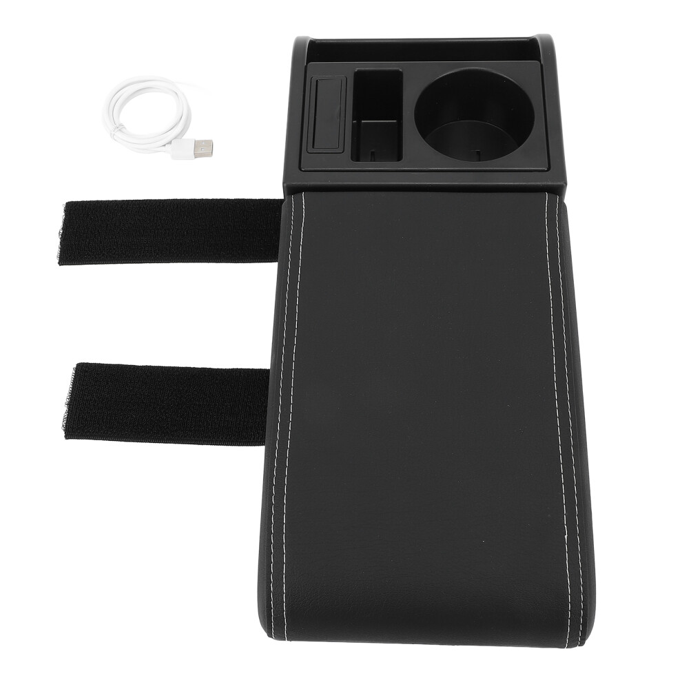 Multifunctional Line Adjustable Center Console Armrest Pillow With Usb For Most Vehicles White 8771386431758