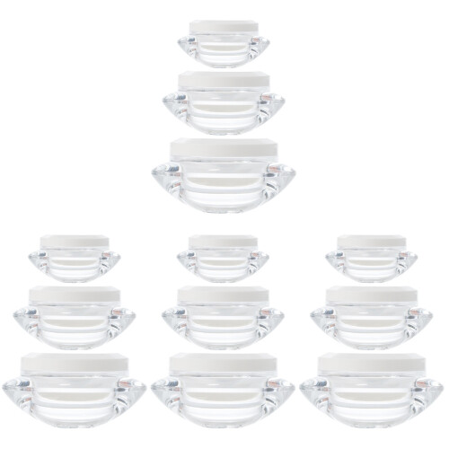 12Pièces Flacons Crème Transparent Compact Usage Voyage Et Stockage