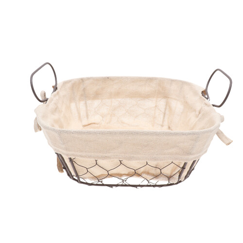 2Pcs Premium Iron Storage Basket Beige for Bread Fruit and Snacks 1