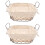 2Pcs Premium Iron Storage Basket Beige for Bread Fruit and Snacks 5