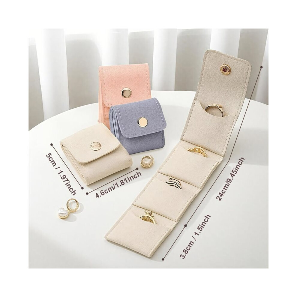 Jewelry Bag, With Multiple Compartments, Foldable Design For Earrings Necklaces Bracelets, Portable Storage 6034021466440