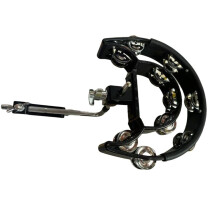 Hi Hat Tamburin Schlagzeug Set mit Anschlussklemme Multifunktionales Handglocken-Rassel-Zweireihige Glocken Musikinstrument