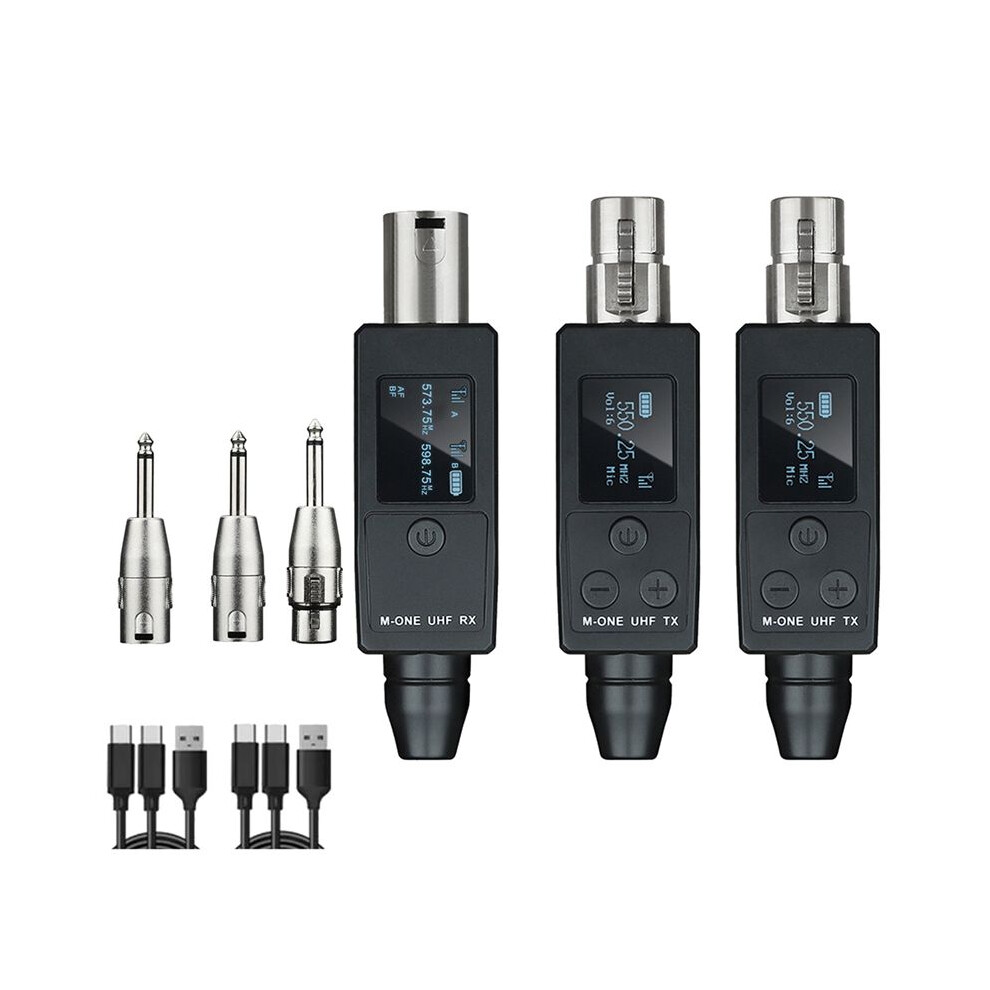 Wireless Microphone 2Pcs Transmitter Uhf Receiver Plugged Into Xlr Mic Wireless System Suitable For Dynamic 48V Mic 6032689463641
