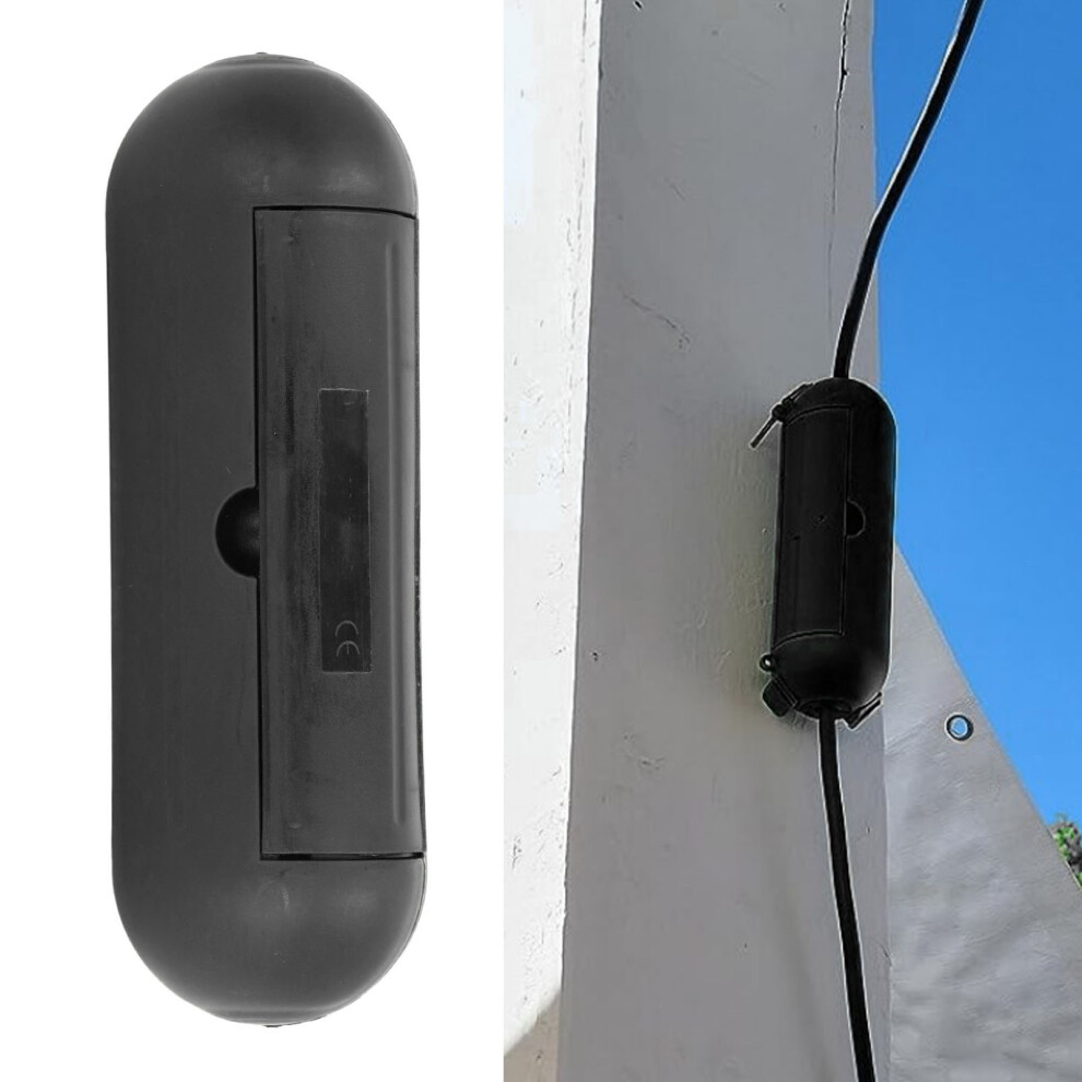 Outdoor Abs Waterproof Extension Cord Safety Cover, 8.27X2.72x2.72in Black 8411386425394