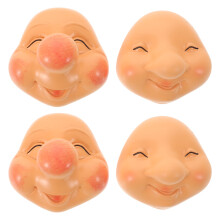 4Stk Resin Zwerggesichter Für DIY Basteln, Hellbraune Gnomgesichter