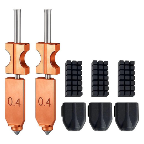 Kit de 2 Buses Intégrées Améliorées de 0,4 mm pour Flashforge AD5X, Kit de Buses à Démontage Rapide