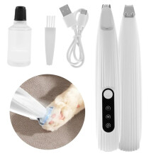 Cordless Dog Paw Trimmer with LED Light, Low Noise Waterproof Pet Hair Shaver
