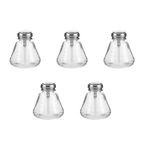 5Pcs Transparent Refillable Nail Polish Remover Dispenser Pump Bottles