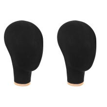 2Pièces Tête Mannequin Noire Multifuntion Pour Perruques Casquettes