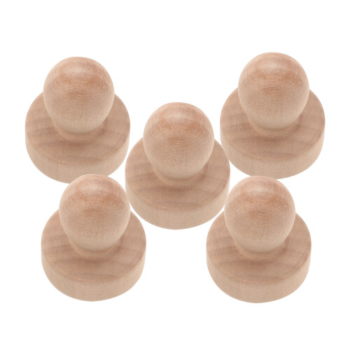 20Pièces Poignées Timbre Bois Kaki Pour Cachet Cire Durable 2