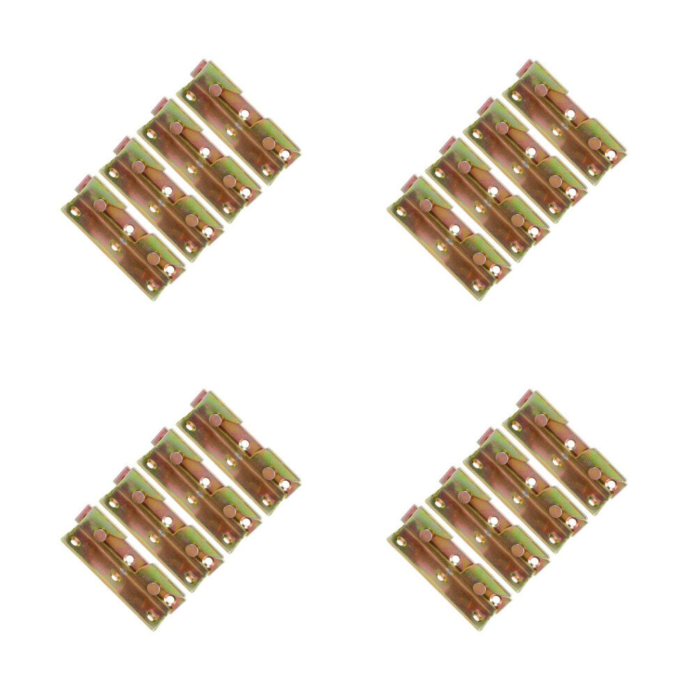 16Sets Golden Iron Bed Brackets For Bed Frame, Silent Self-Lock Hinges 3701566719586