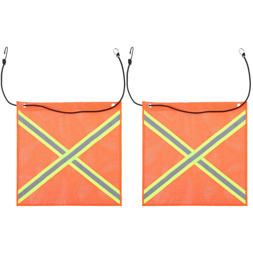 2Pièces Drapeaux De Orange PVC Réflecteurs Pour