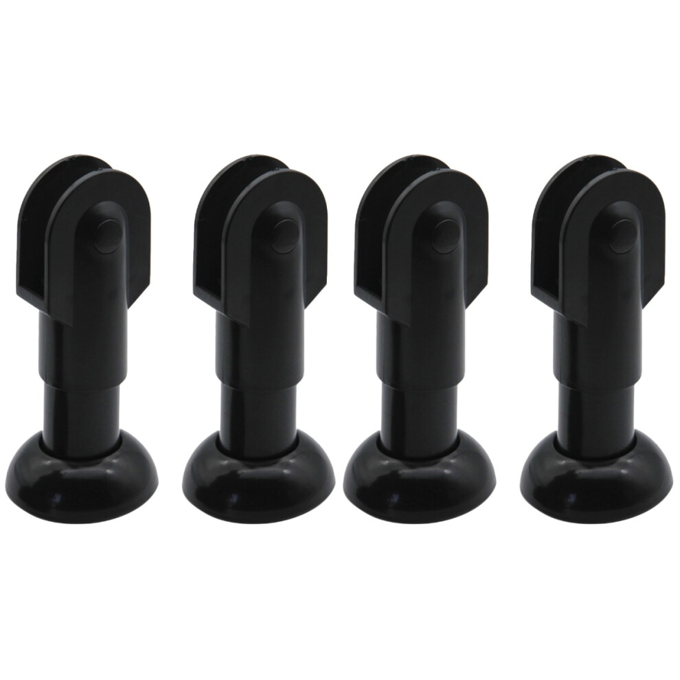 4Pcs Black Bathroom Partition Feet Nylon Hardware For Restroom Support 3693313000323