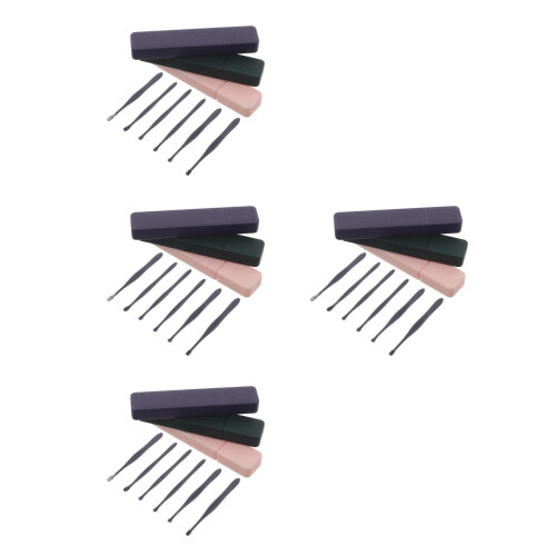 12Sets Carbon Steel Ear Wax Removal Kit Assorted Colors Home Use Tools