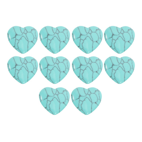 40Pièces Cœurs Turquoises Naturels Polies Pierre Décorative 1