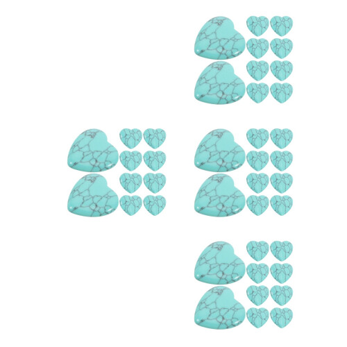 40Pièces Cœurs Turquoises Naturels Polies Pierre Décorative 2