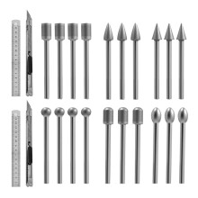 24PCS Bit, Gemstone, Stone Carving, Grinding & Polishing -for Hobbyists, Diyers and Craftsmen Working  Fine Sand