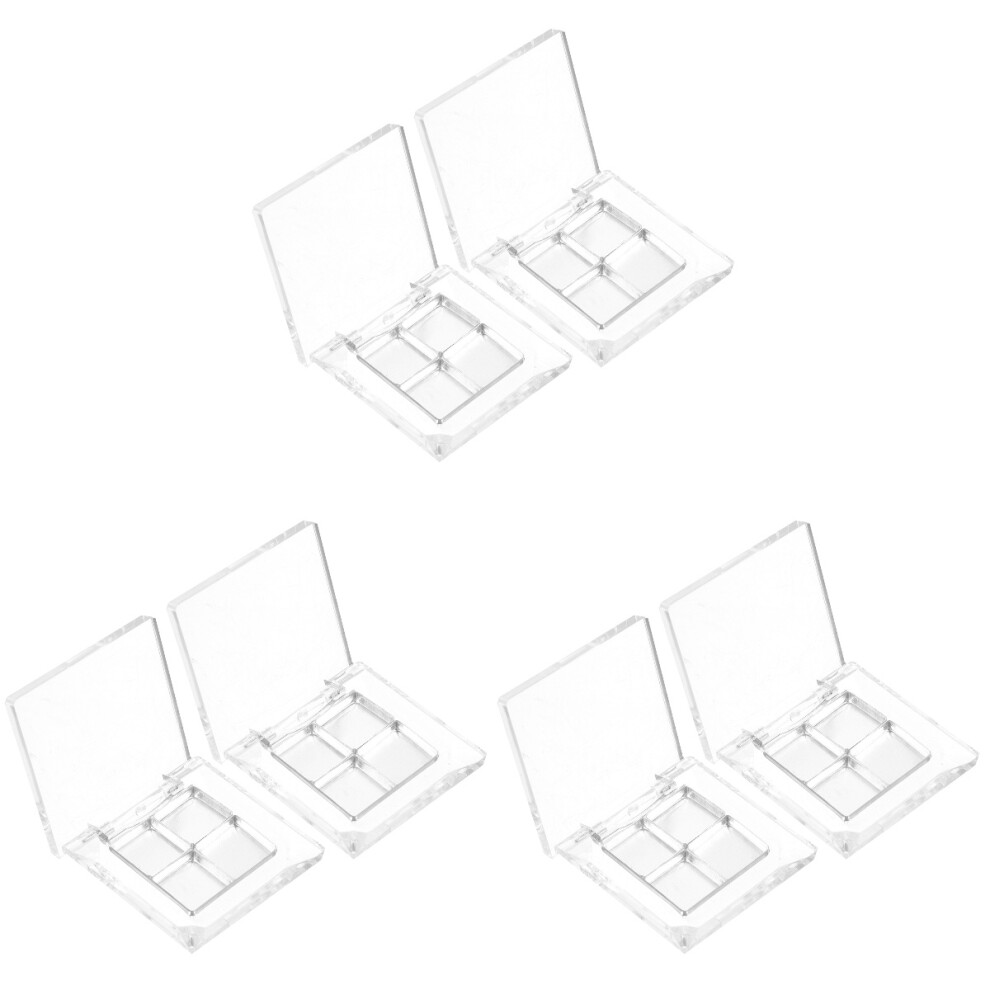 Solustre Cream 6Sets Clear Acrylic Empty Eyeshadow & Blusher Pans Makeup Storage Case