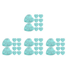 40Pièces Cœurs Turquoises Naturels Polies Pierre Décorative
