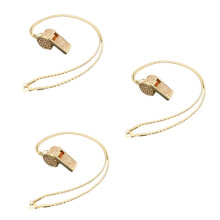 Skin Color Necklace Style, Exquisite Diamond-Encrusted Referee Whistle, Cute Rhinestone Whistle, Metal Whistle