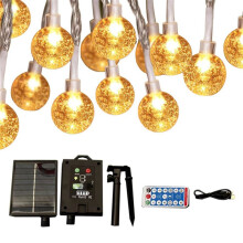 Guirnaldas de Luces Solares de 39.3 Pies, 100 LED con Luces Solares Impermeables IP65 para Jardín, Patio, Porche, Árbol, Decoración de Fiesta