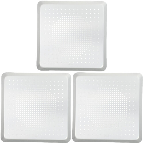 3Pcs Durable Silver Pizza Baking Tray Aluminum Alloy Kitchen Bakeware 1