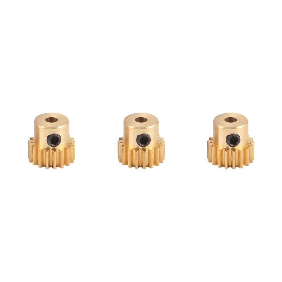 Tauoh 3Pcs 3.175Mm Shaft Brass Pinion Motor Gear 32Dp 48Dp 64Dp M0.6 For 1/10 1/8 Rc Car 3650 3660,18T