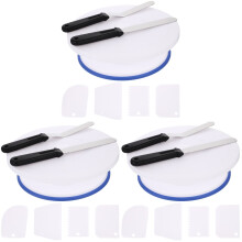 3Ensembles Plateau De Décoration Gâteau Surface Lisse Et Antidérapante