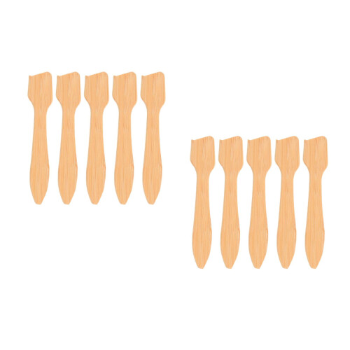 10Pcs Durable Bamboo Makeup Spatulas Mini Cosmetic Tools for Skincare 2