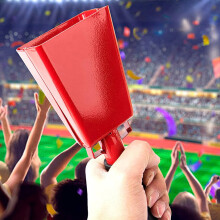 Metal Cow Bell with PVC Handle and Wrist Strap for Sports Events & Parties